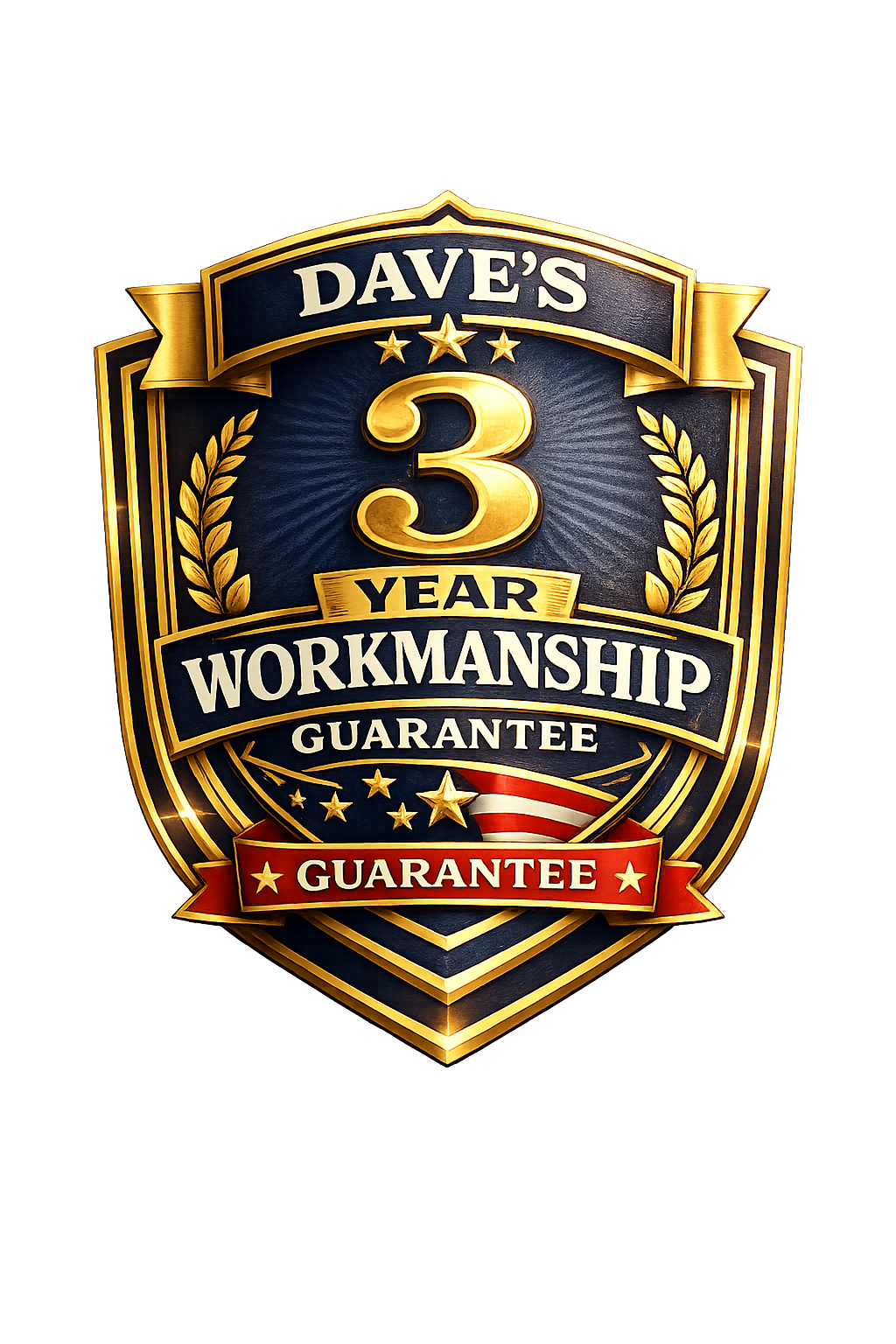 Dave’s 3-Year Workmanship Guarantee badge