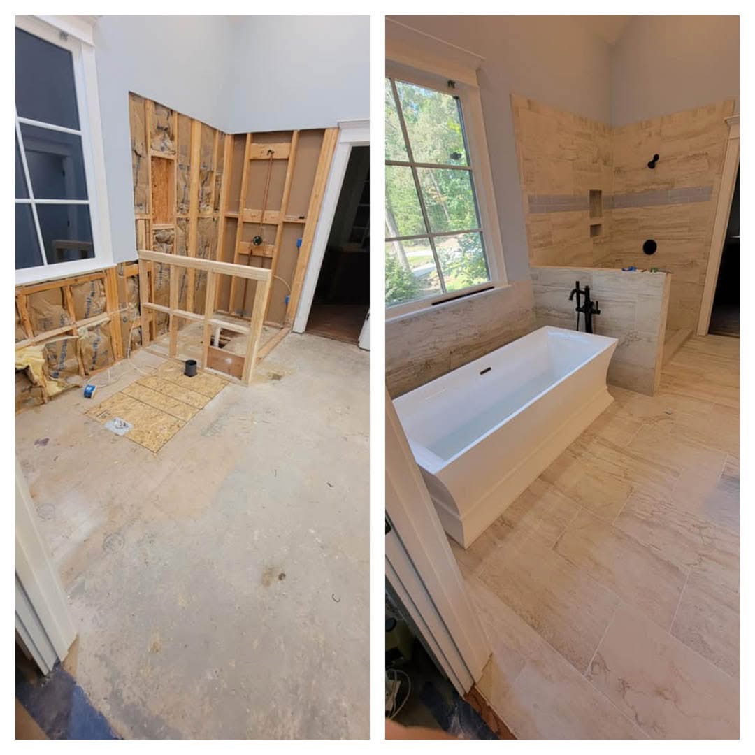 Bathroom plumbing work and fixture area served by Dave's plumbing team