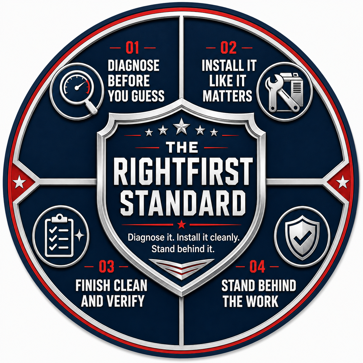 The RightFirst Standard seal for Dave's Air Conditioning Plumbing and Electrical