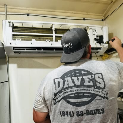 Dave's technician installing a ductless mini-split system