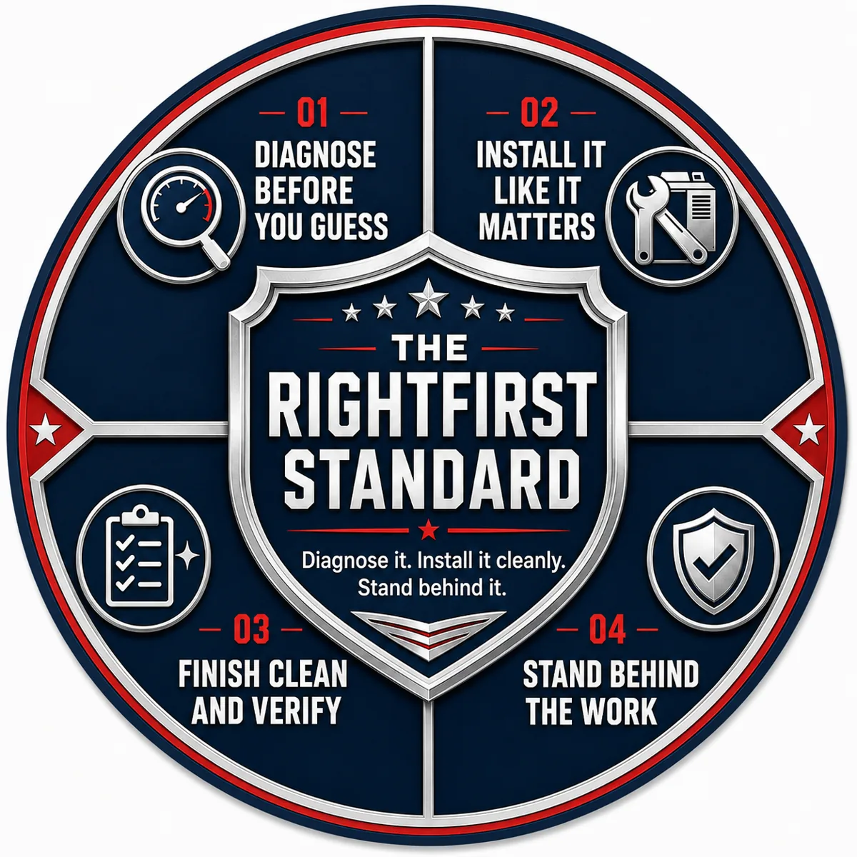 The RightFirst Standard seal for Dave's Air Conditioning Plumbing and Electrical